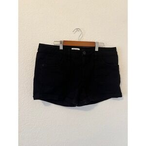Mudd Womens Black Denim Shorts Y2K Mid Rise Cuffed Size 13 JM62D001RW1